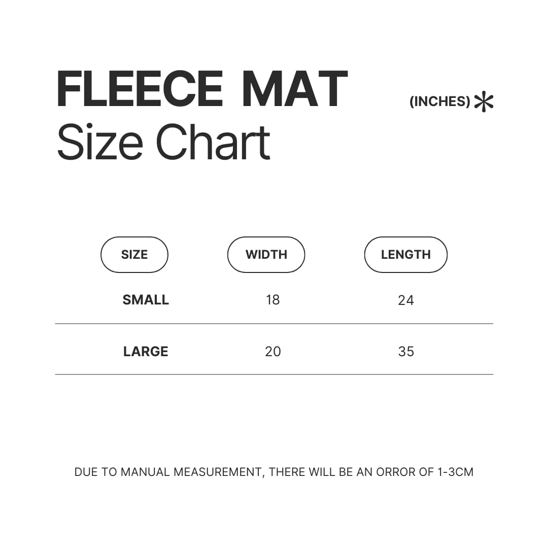 Fleece Mat Size Chart - Ghost In The Shell Merch
