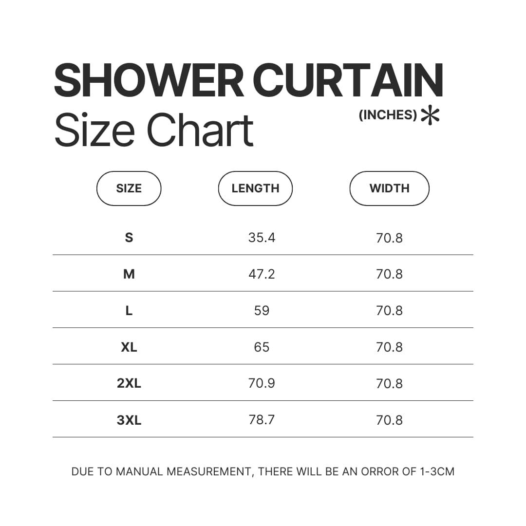 Shower Curtain Size Chart - Ghost In The Shell Merch