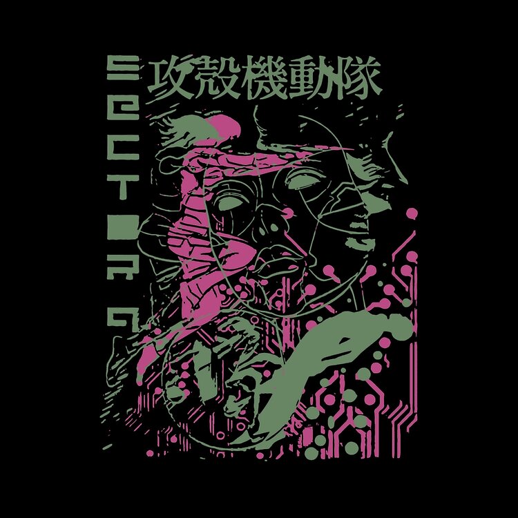 Vintage Retro Ghost In The Shell Style Tote Bag - Image 2