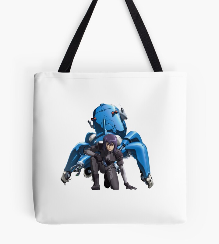 Monochrome Ghost In The Shell Art Tote Bag