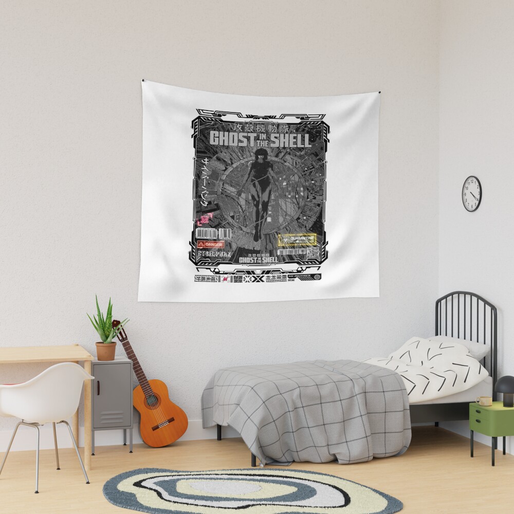Kusanagi Motoko Futuristic Art Tapestry